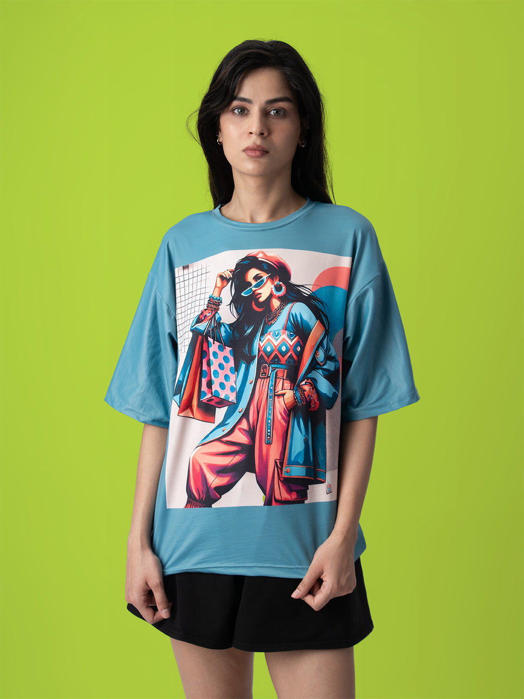Fashionista Girl Short Oversized T-Shirt